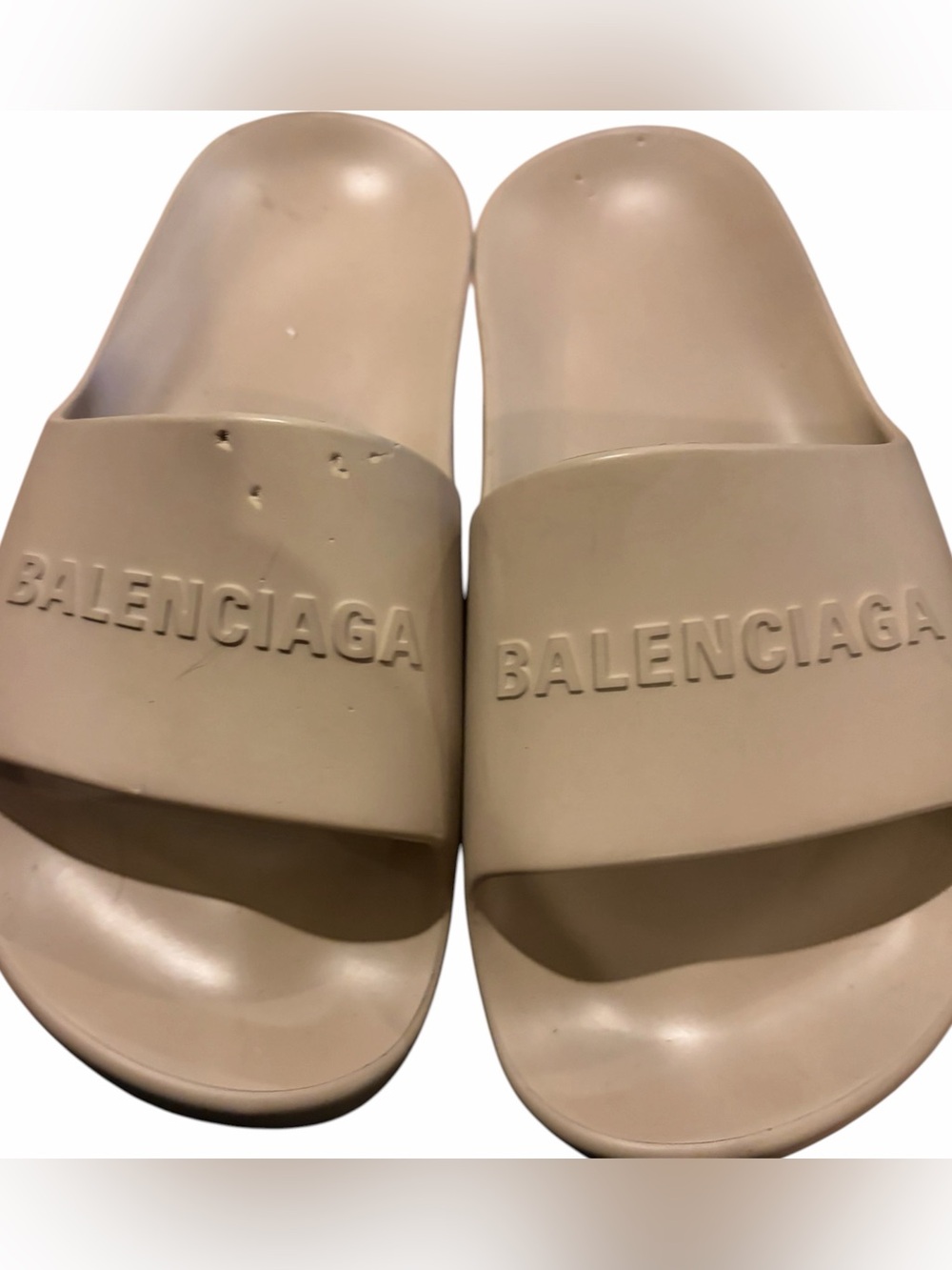 Balenciaga Slides Chunky Platform Slides Women’s Size 9 Beige Tone